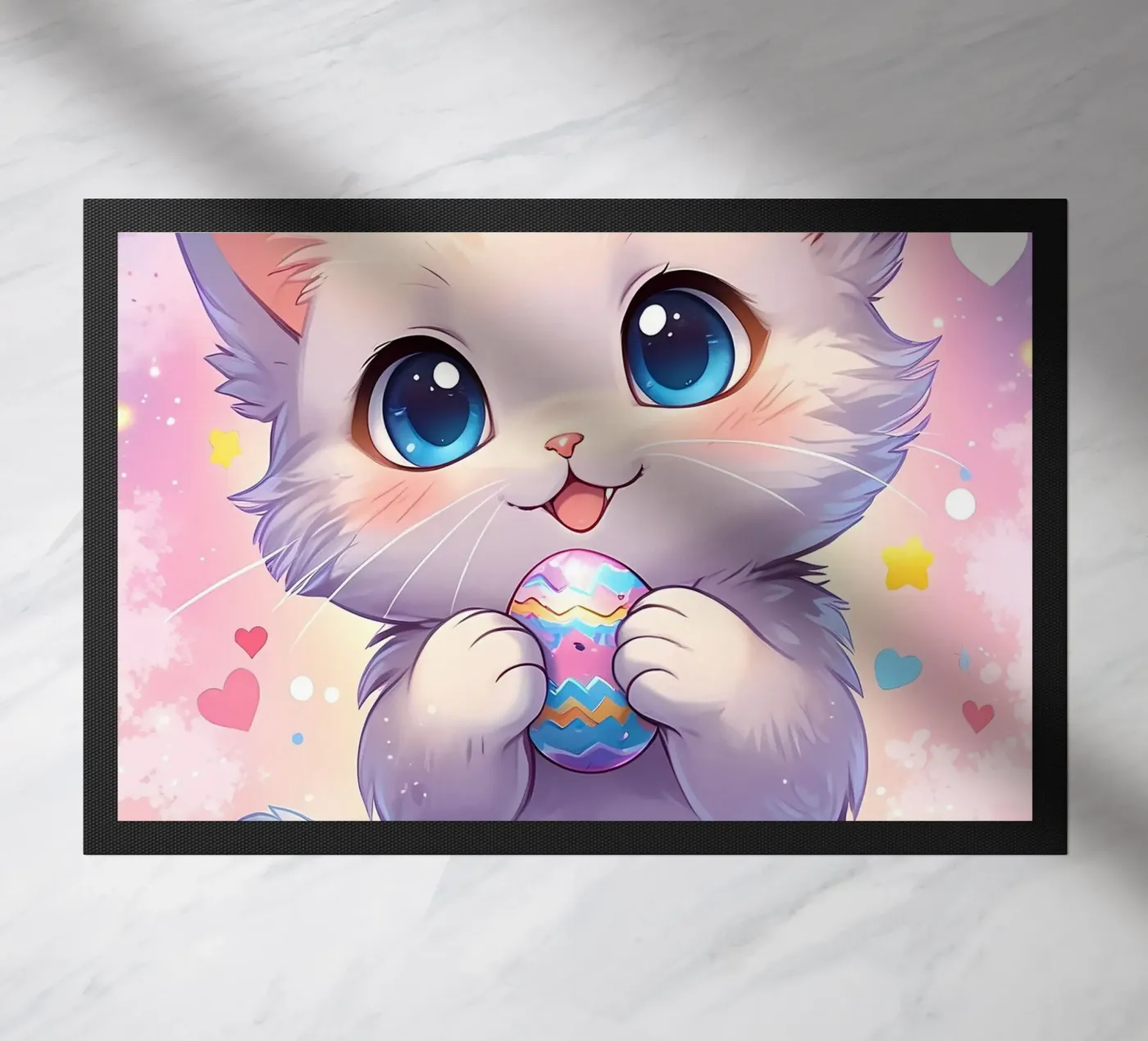 Paasei voor kleine kat deurmat van LM2Kone