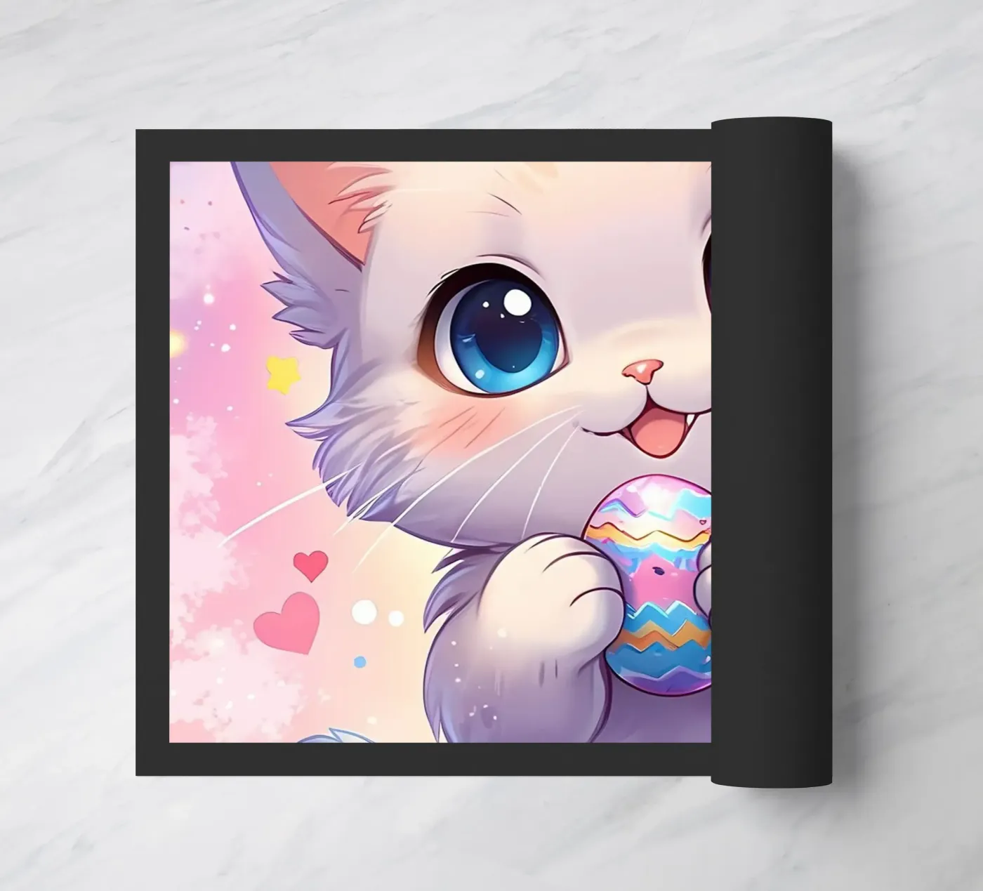 Paasei voor kleine kat deurmat van LM2Kone