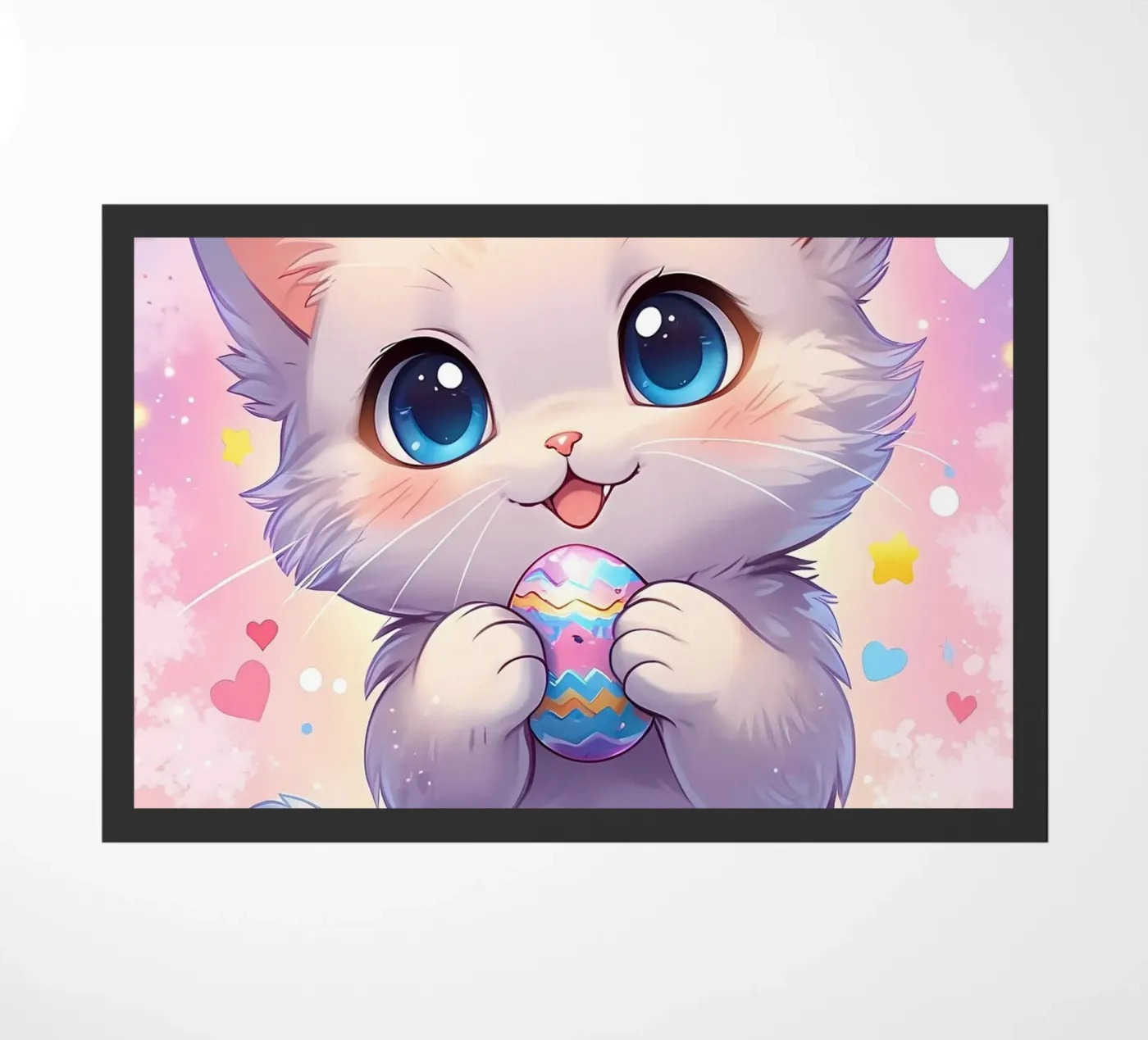 Paasei voor kleine kat deurmat van LM2Kone