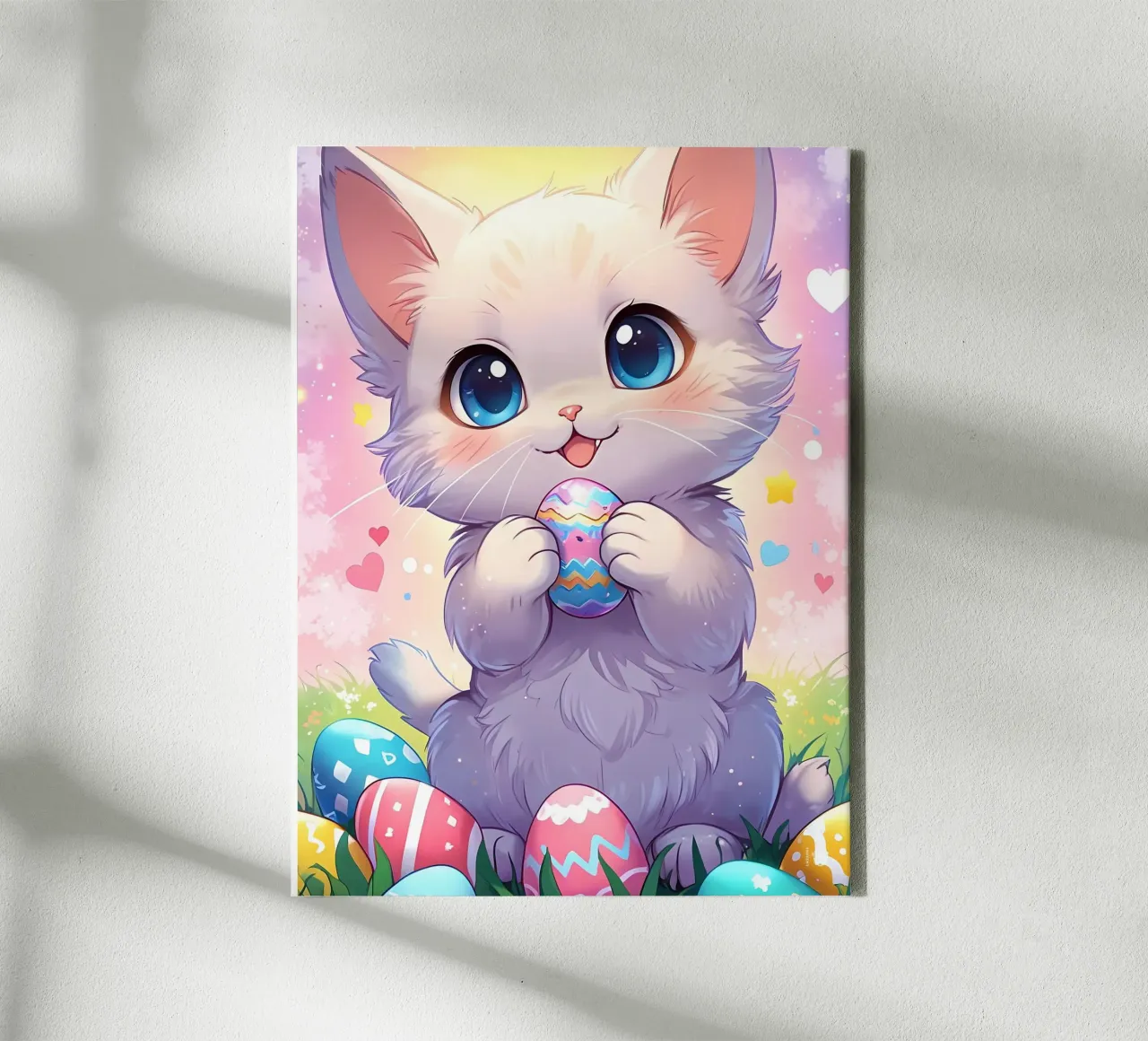 Kleine Katze Osterei Leinwand von LM2KONE