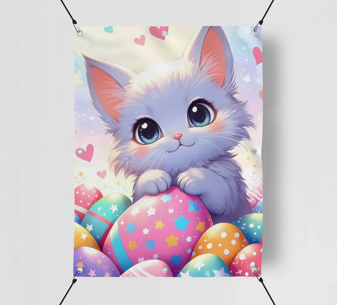 L'amore per le uova di Pasqua dei gatti telo in pvc da LM2KONE