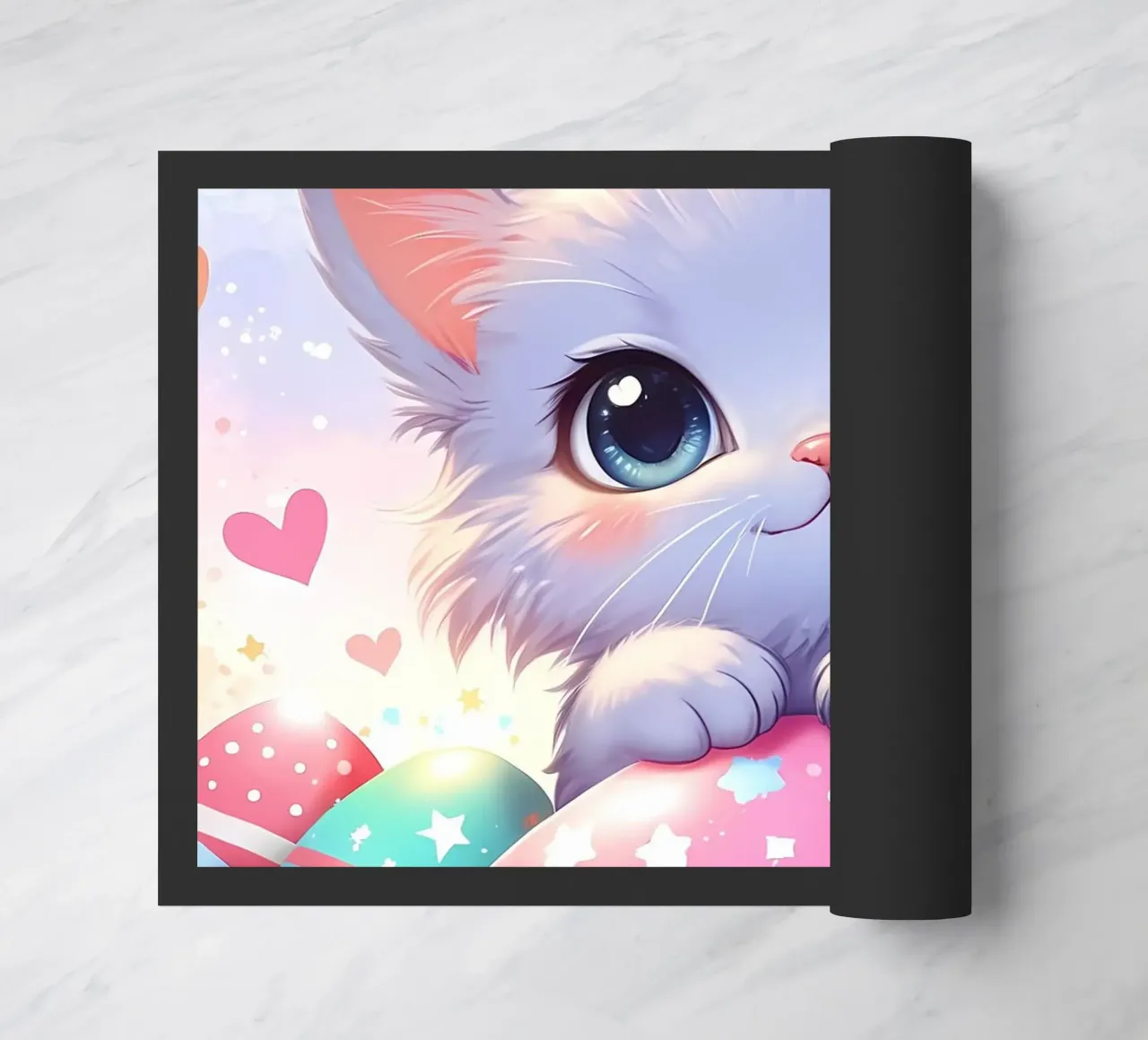 Cat Easter Egg Love doormat by LM2Kone