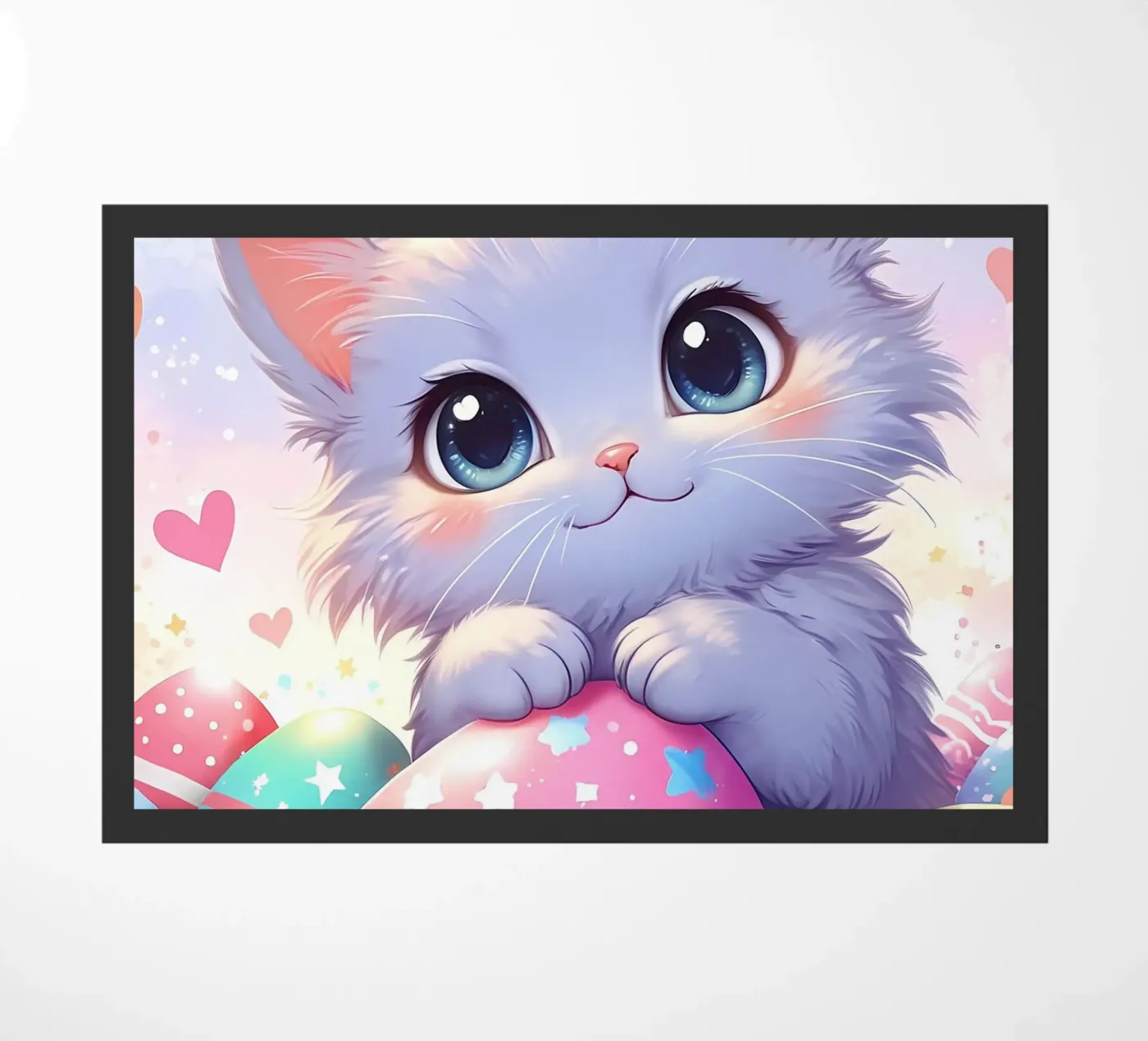 Cat Easter Egg Love doormat by LM2Kone