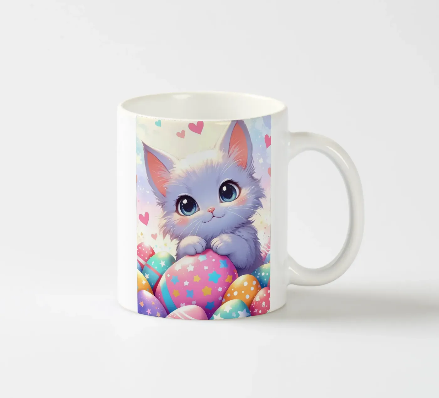 Cat Easter Egg Love ceramic mug by LM2Kone