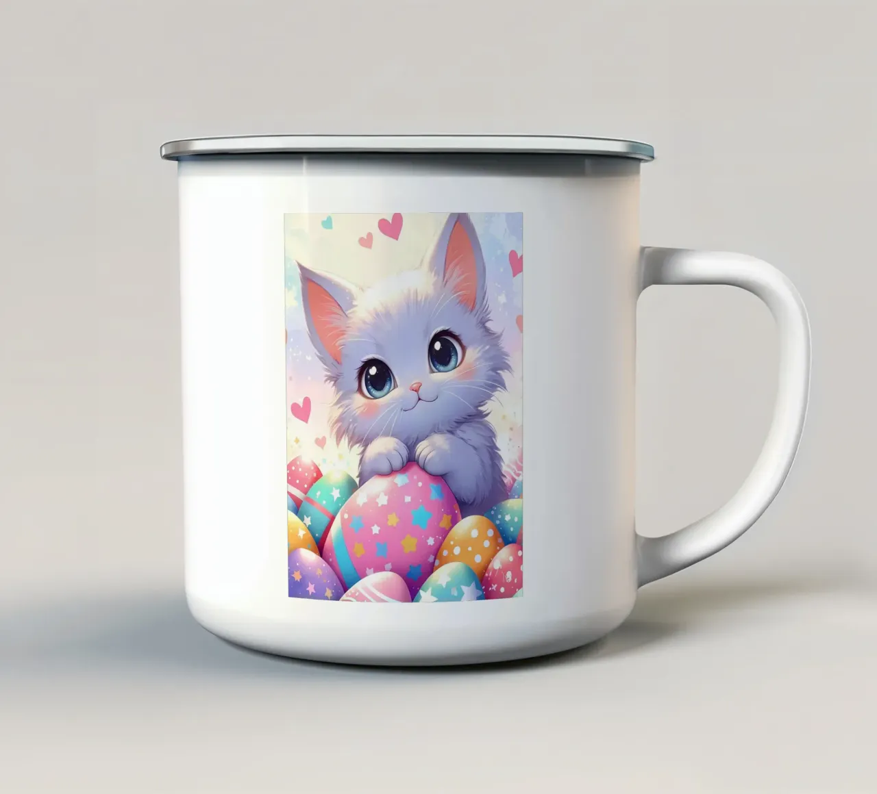 L'amore per le uova di Pasqua dei gatti tazza in smalto da LM2KONE