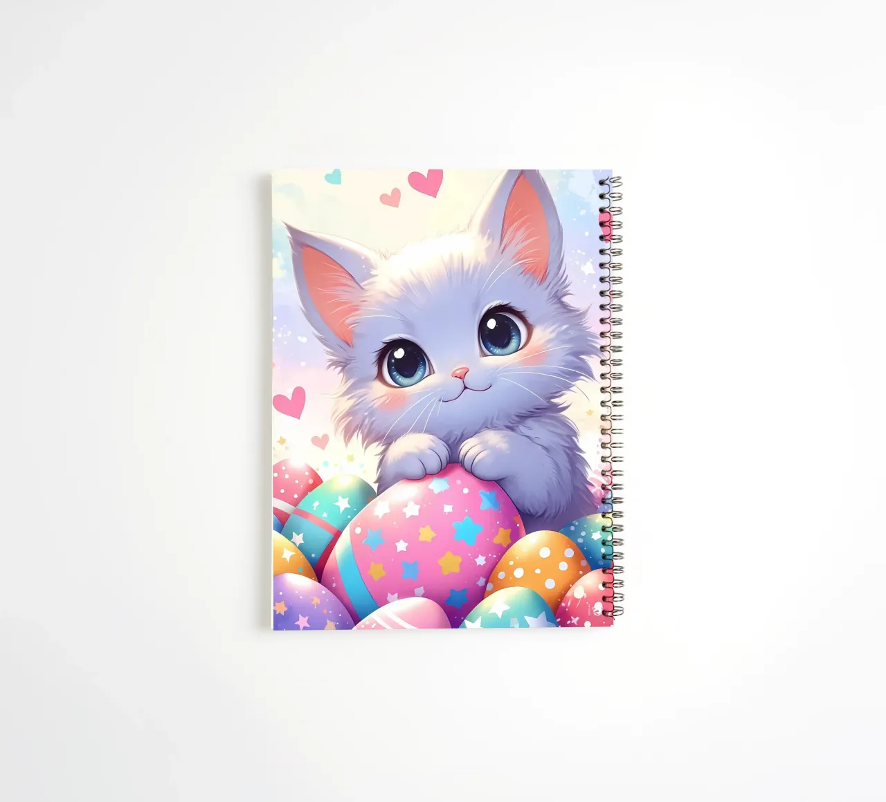 Cat Easter Egg Love spiral notebook by LM2KONE