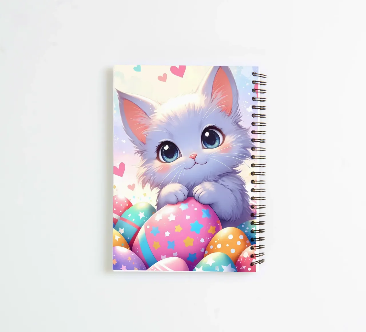 Cat Easter Egg Love spiral notebook by LM2KONE