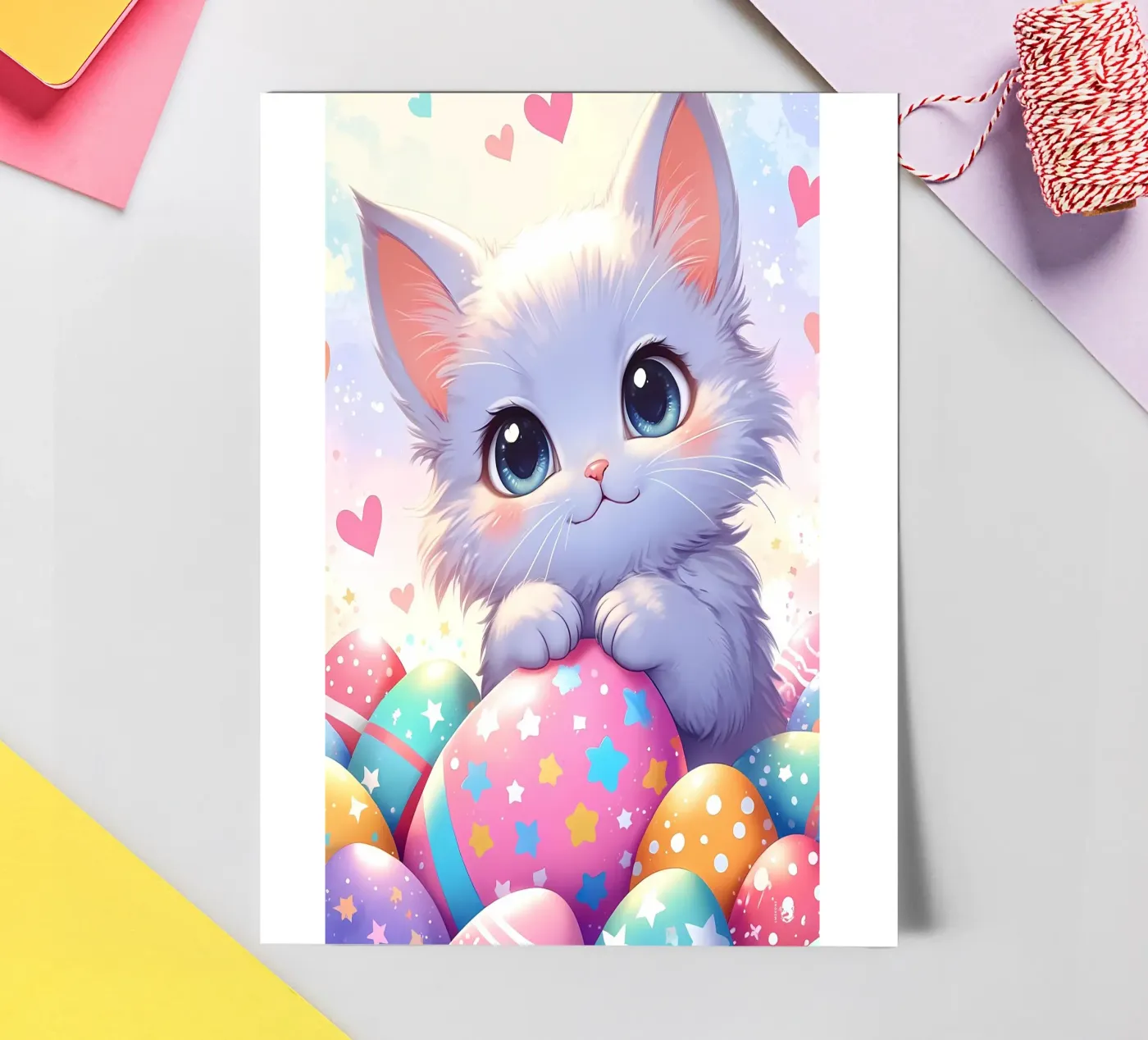 Cat Easter Egg Love sticker sheet by LM2Kone