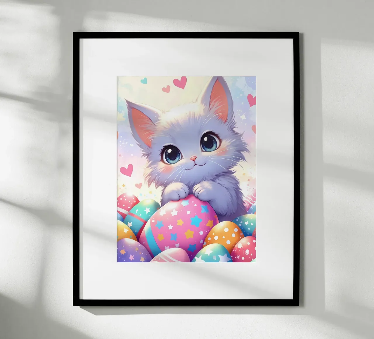 L'amore per le uova di Pasqua dei gatti poster da LM2Kone
