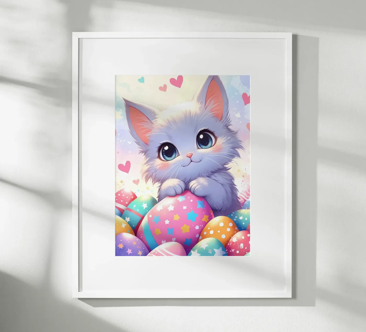 Cat Easter Egg Love poster by LM2Kone