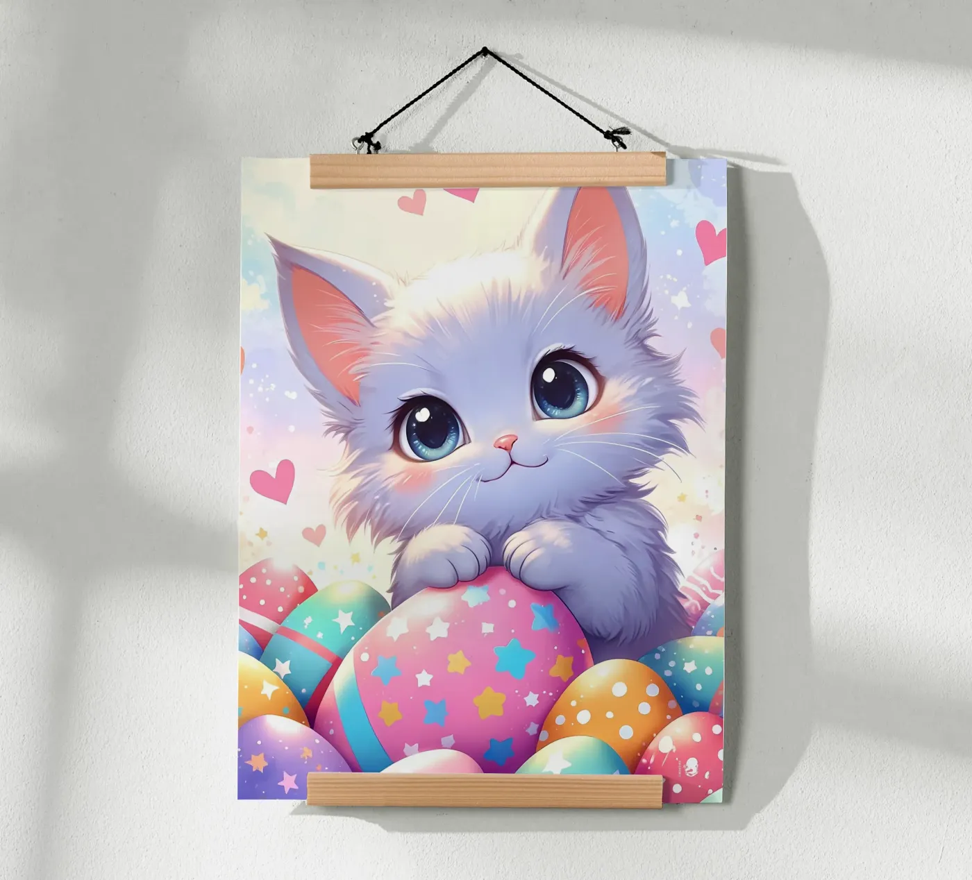 Cat Easter Egg Love poster by LM2Kone