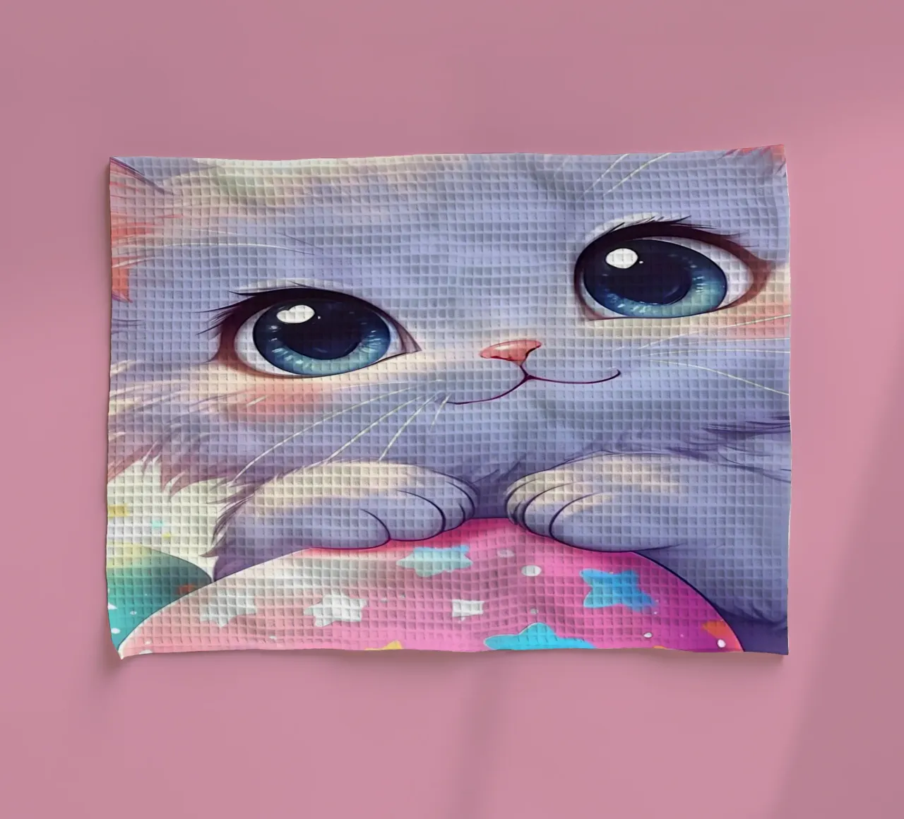 Cat Easter Egg Love tea towel by LM2KONE