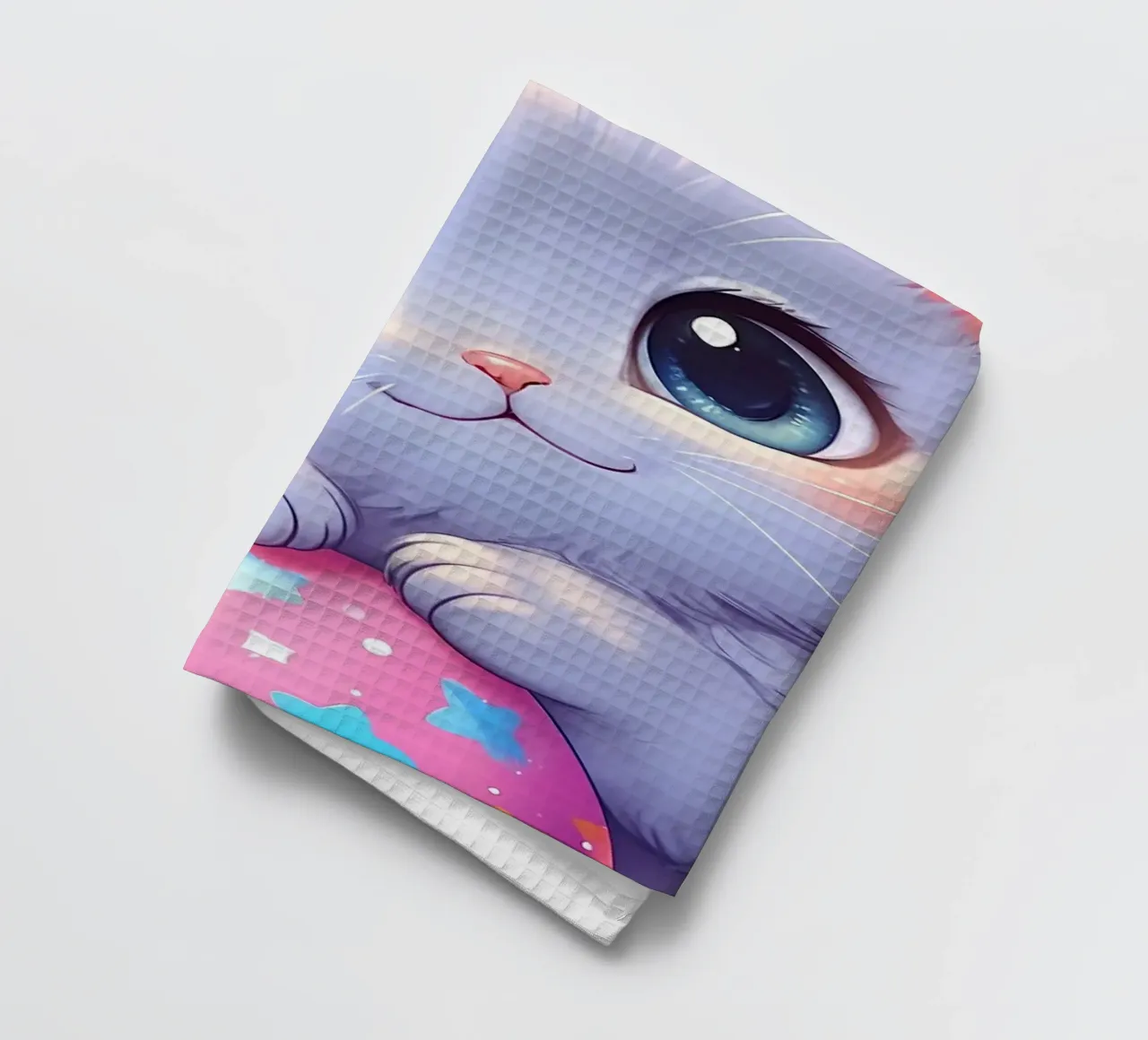 Cat Easter Egg Love tea towel by LM2KONE