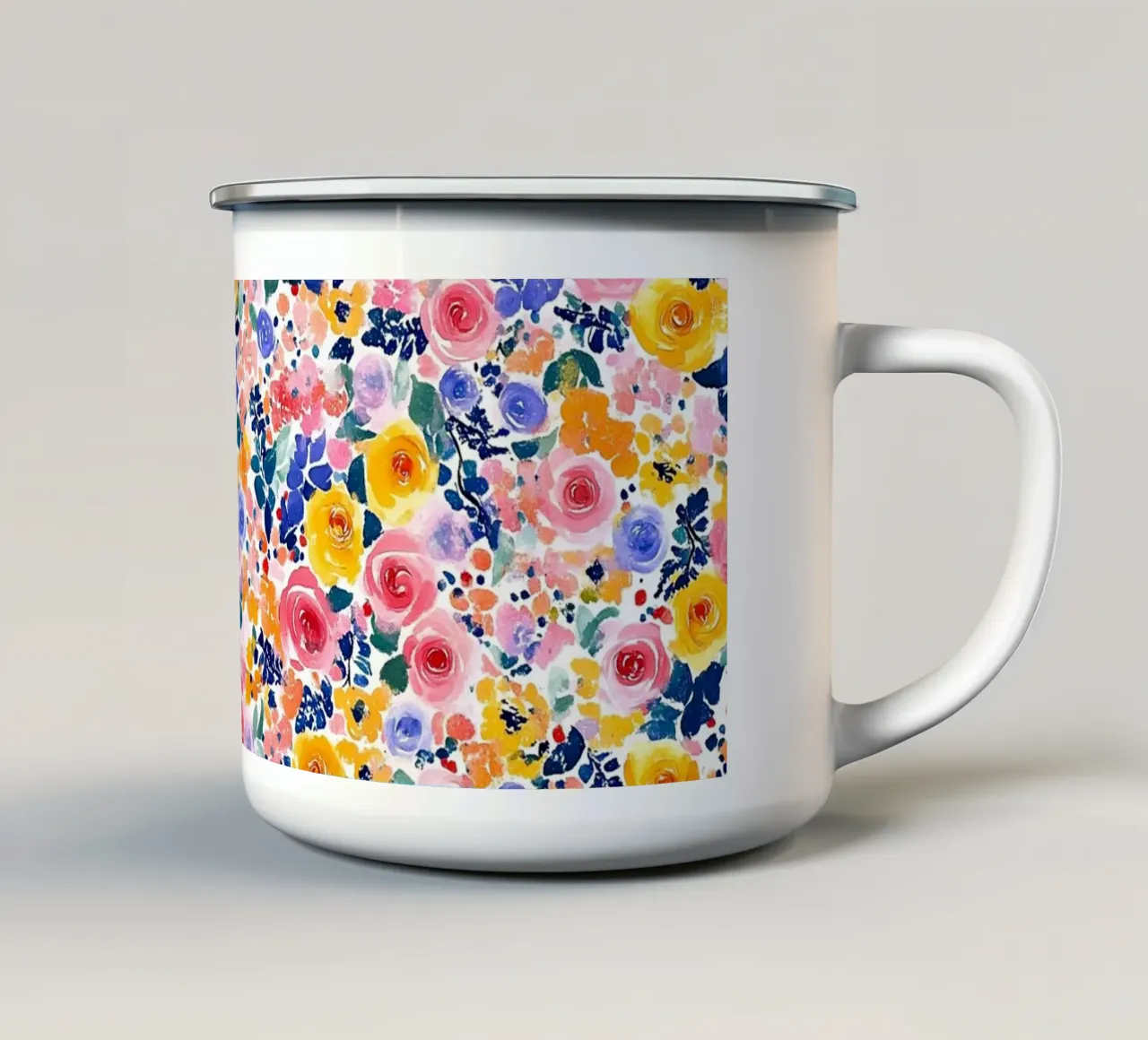 Summer Florals tazza in smalto da Sunflower Soul Studio