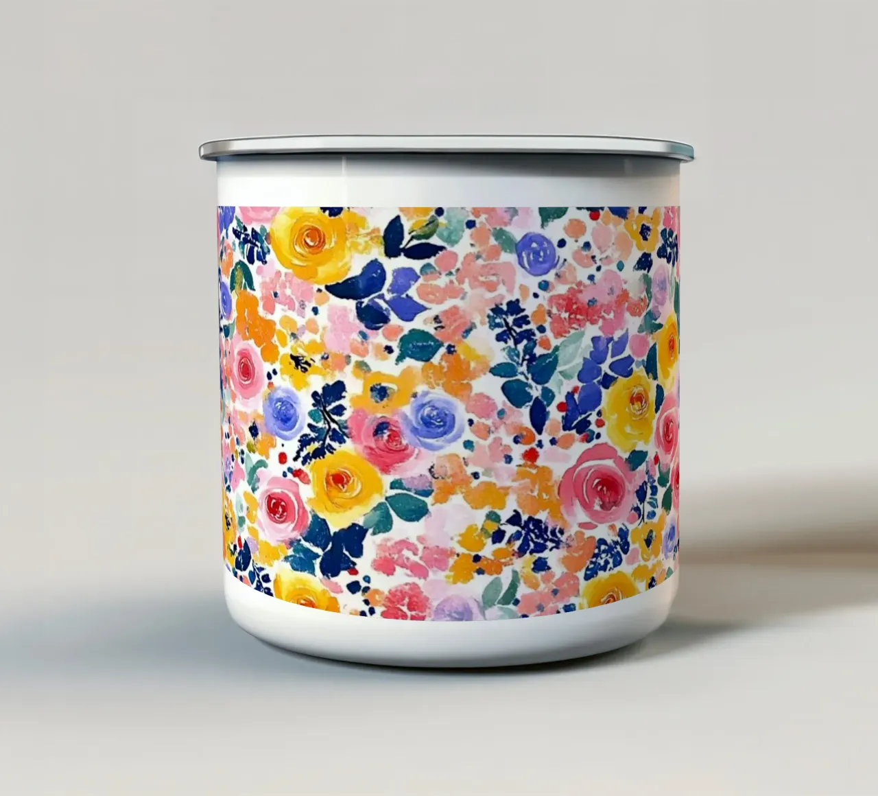Summer Florals tazza in smalto da Sunflower Soul Studio