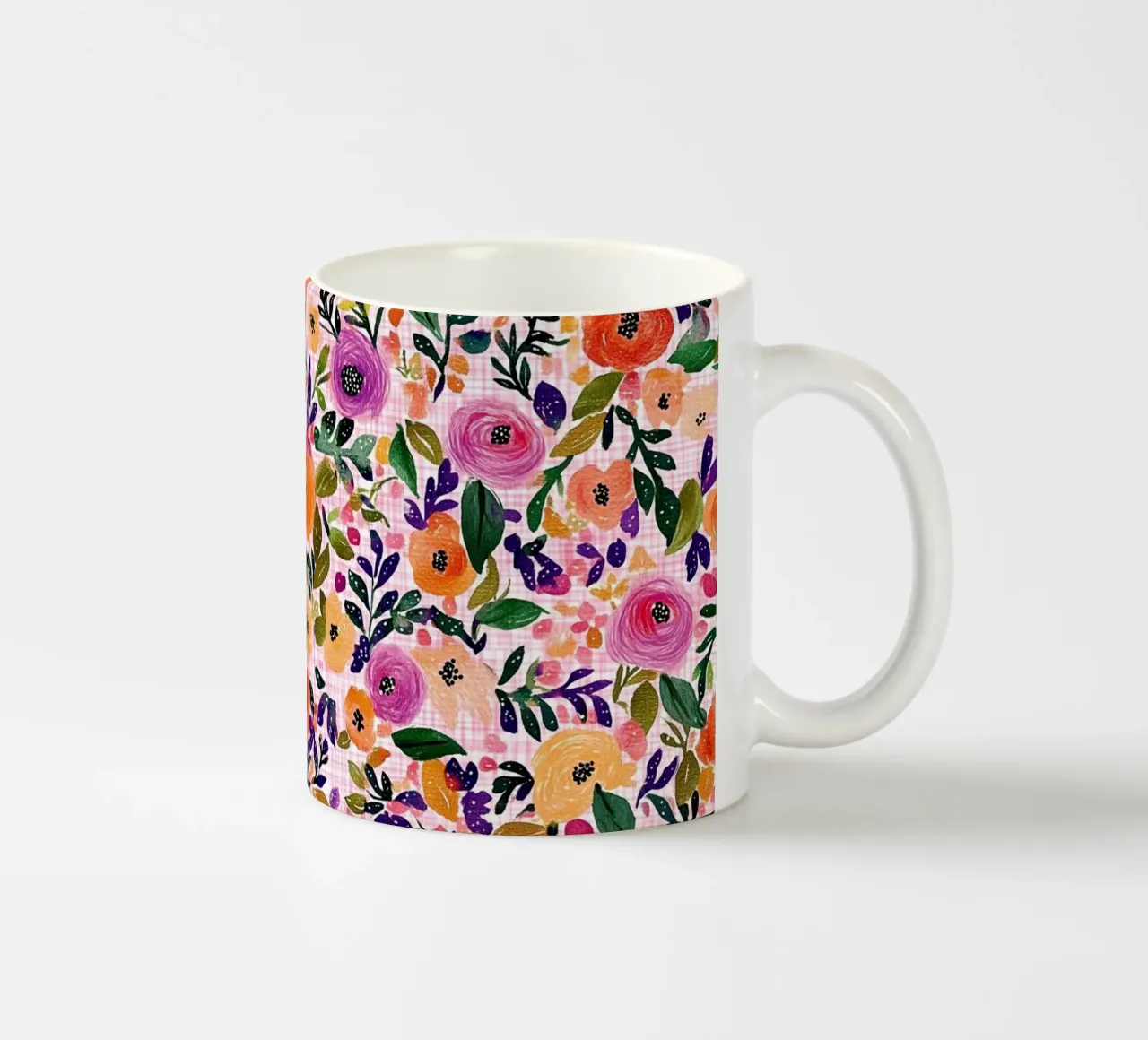Purple Florals tazza in ceramica da Sunflower Soul Studio