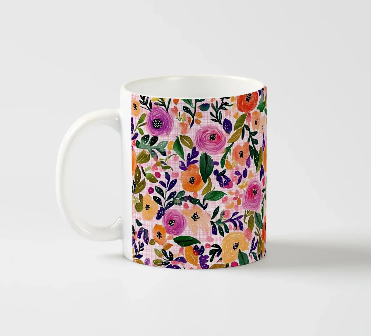 Purple Florals tazza in ceramica da Sunflower Soul Studio