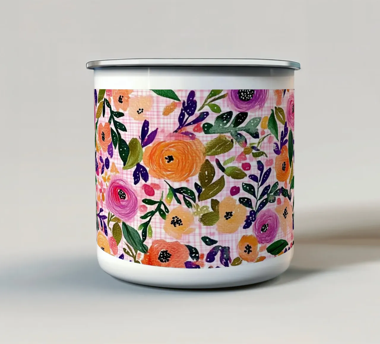 Purple Florals tazza in smalto da Sunflower Soul Studio