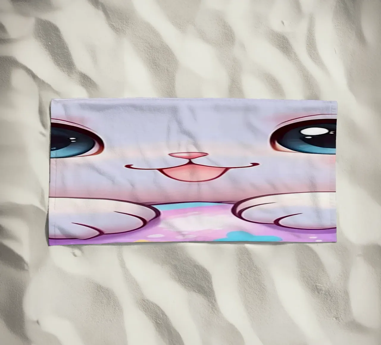 Uovo di Pasqua gatto multicolore telo mare da LM2Kone