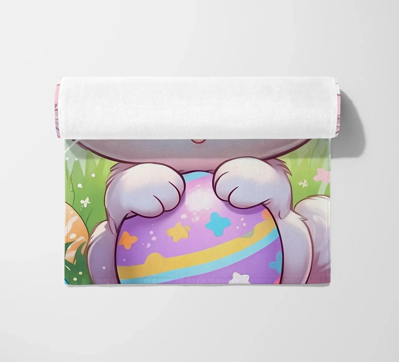 Uovo di Pasqua gatto multicolore telo mare da LM2Kone