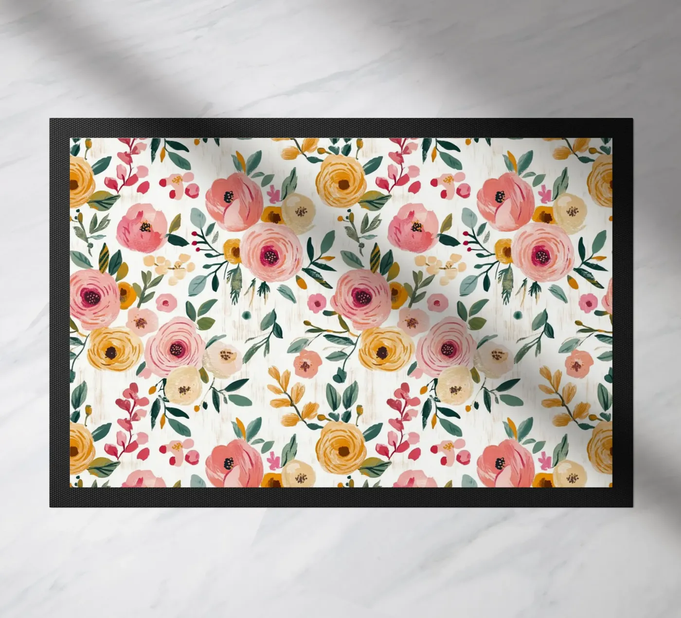 Cute Spring Florals doormat by Sunflower Soul Studio