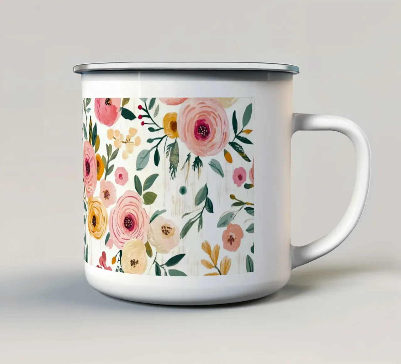 Cute Spring Florals tazza in smalto da Sunflower Soul Studio