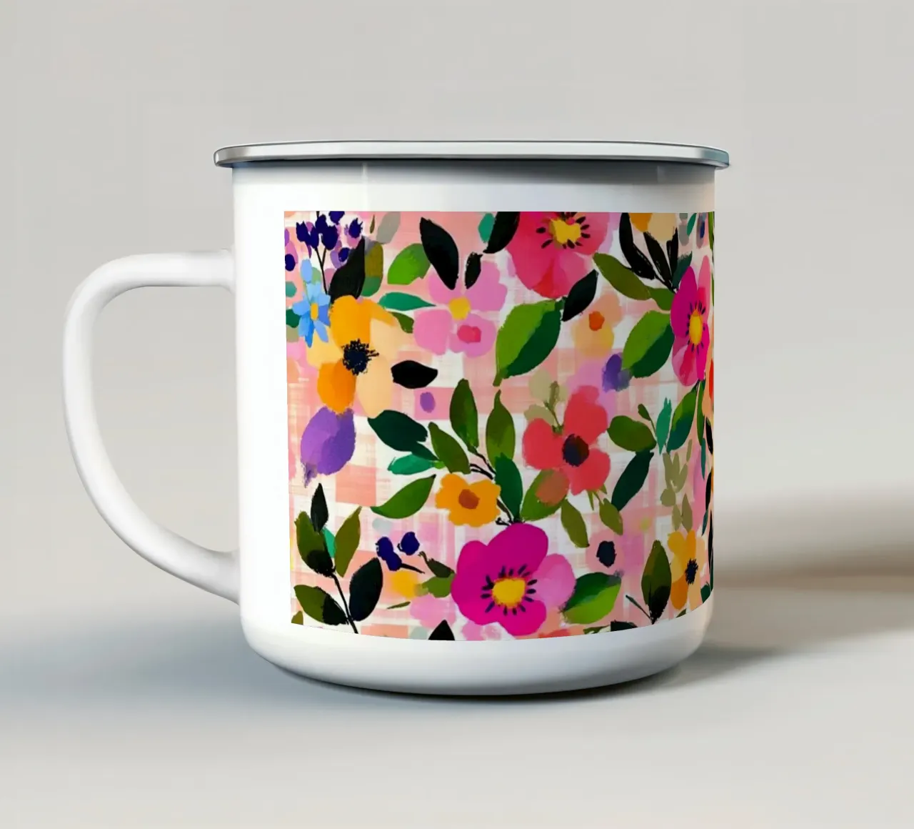 Vivid Florals tazza in smalto da Sunflower Soul Studio