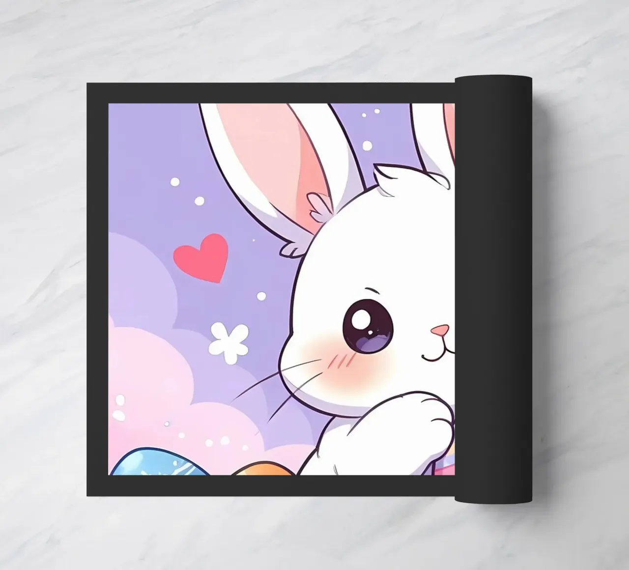 Little Rabbit Easter Egg doormat by LM2Kone