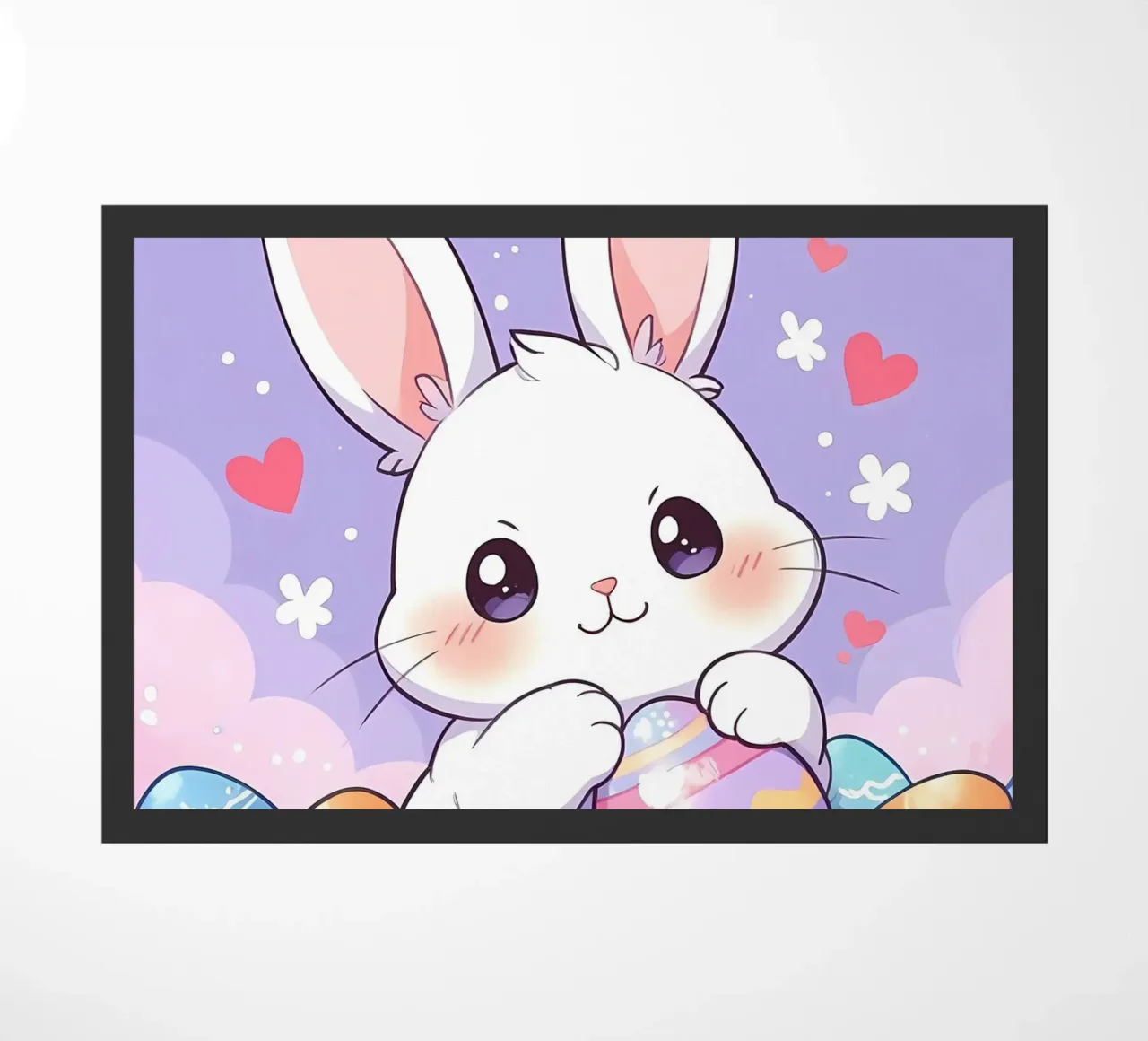 Little Rabbit Easter Egg doormat by LM2Kone
