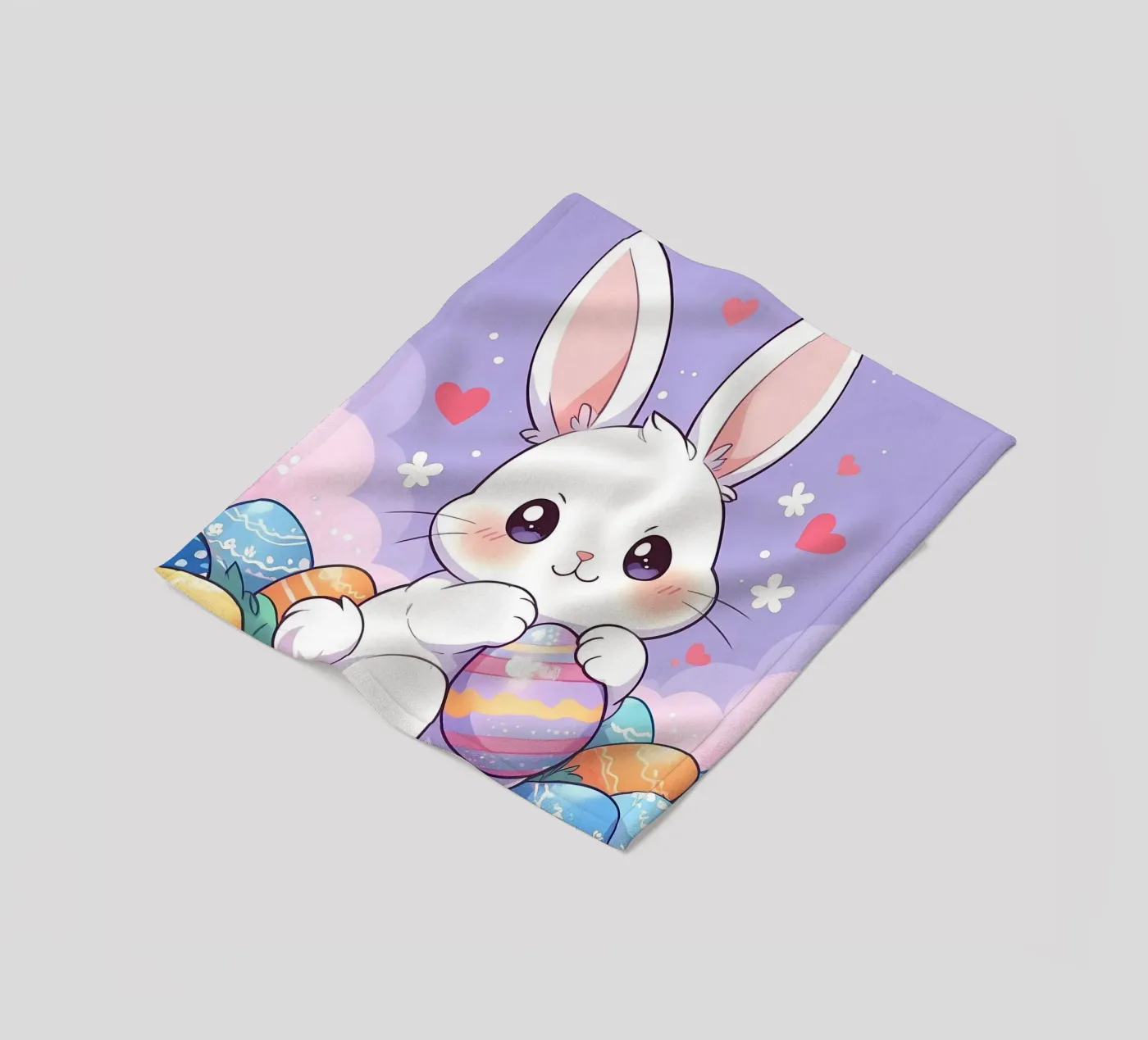 Little Rabbit Easter Egg fleecedeken van LM2Kone