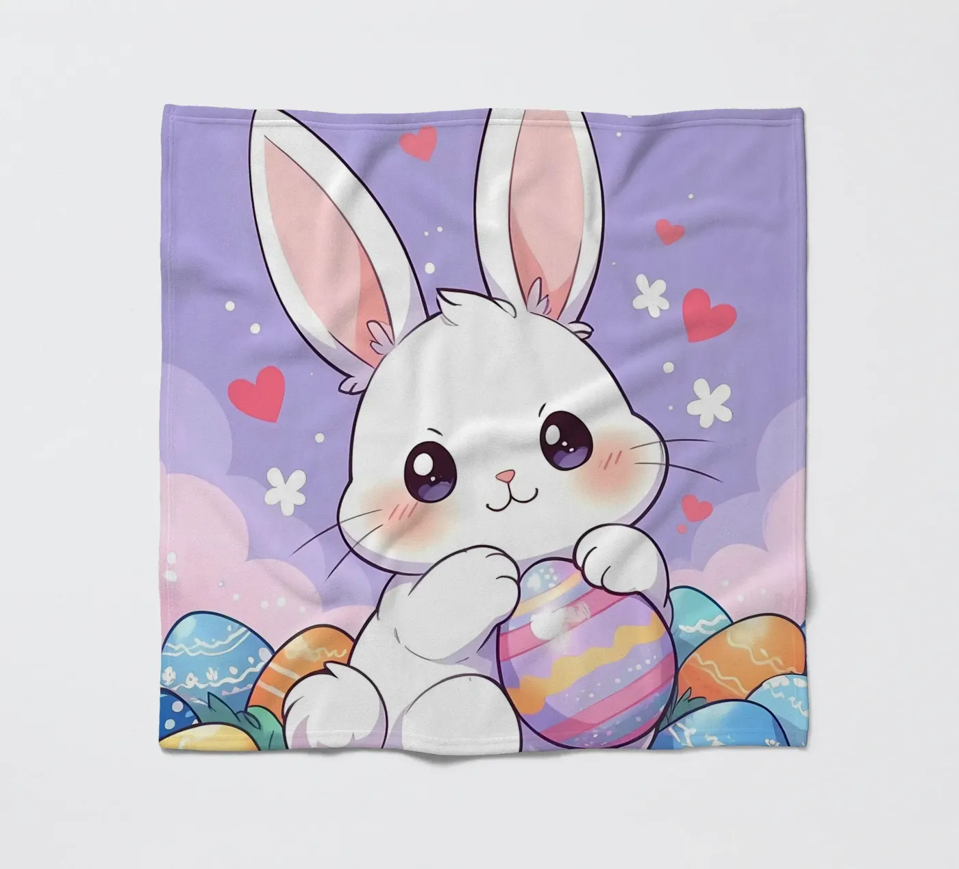 Little Rabbit Easter Egg fleecedeken van LM2Kone