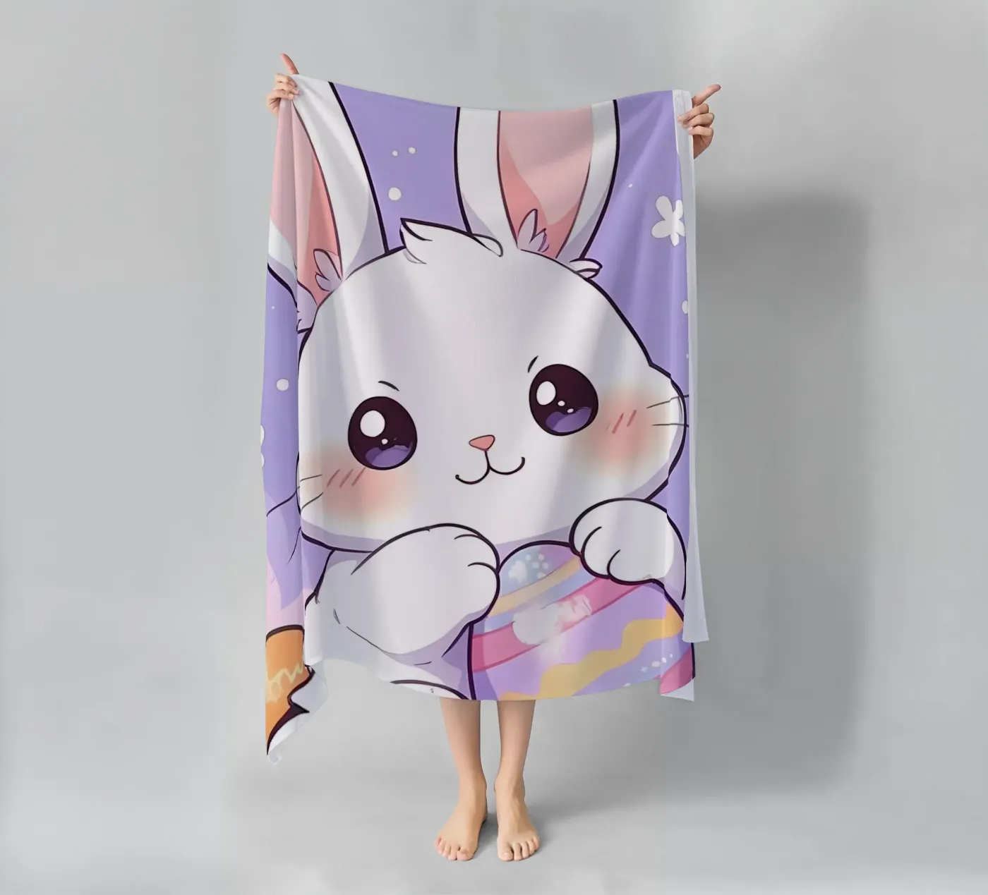 Little Rabbit Easter Egg beach towel by LM2Kone
