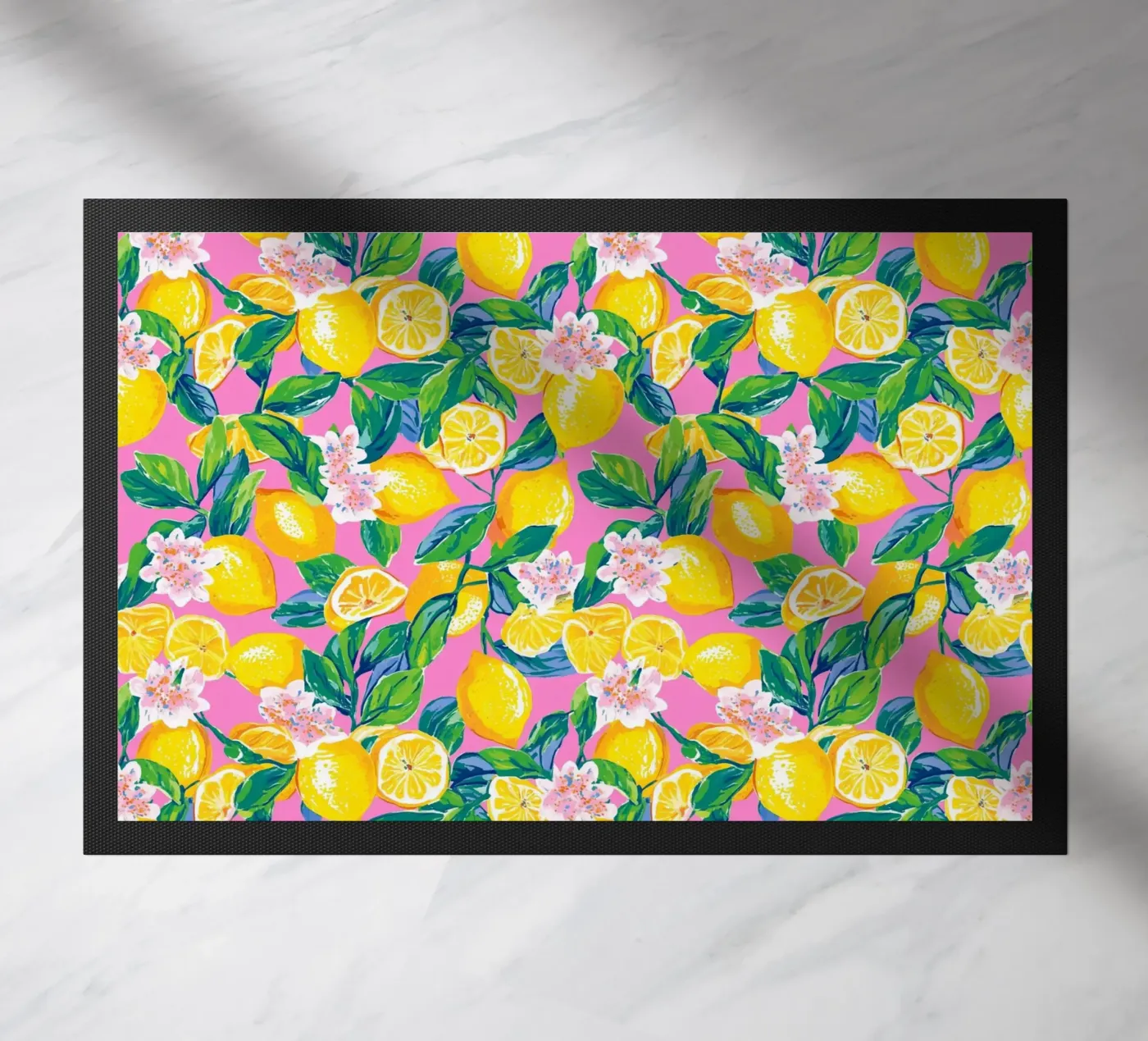 Vivid Lemons doormat by Sunflower Soul Studio