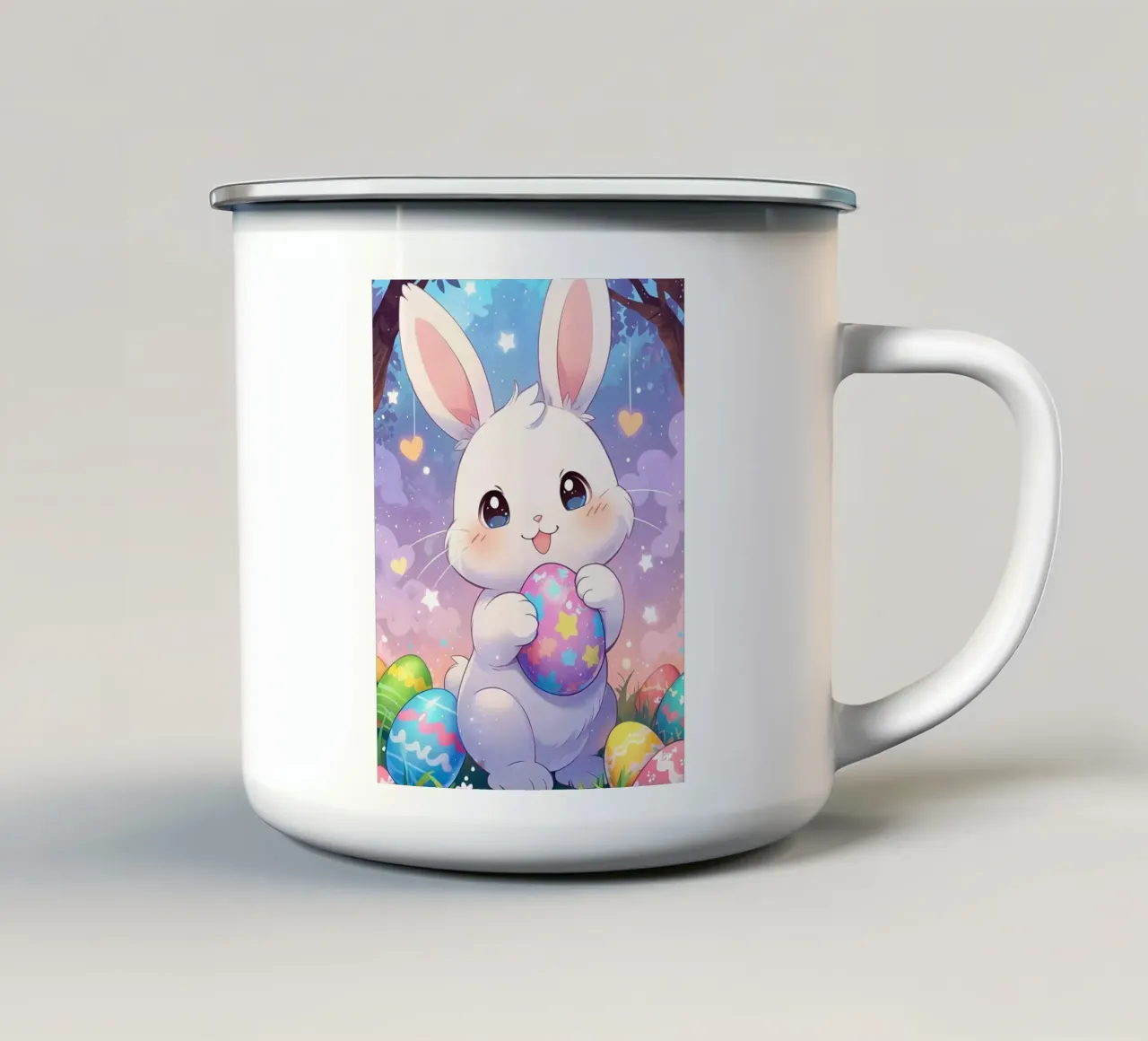 Simpatico uovo di Pasqua Fantasy Rabbit tazza in smalto da LM2KONE