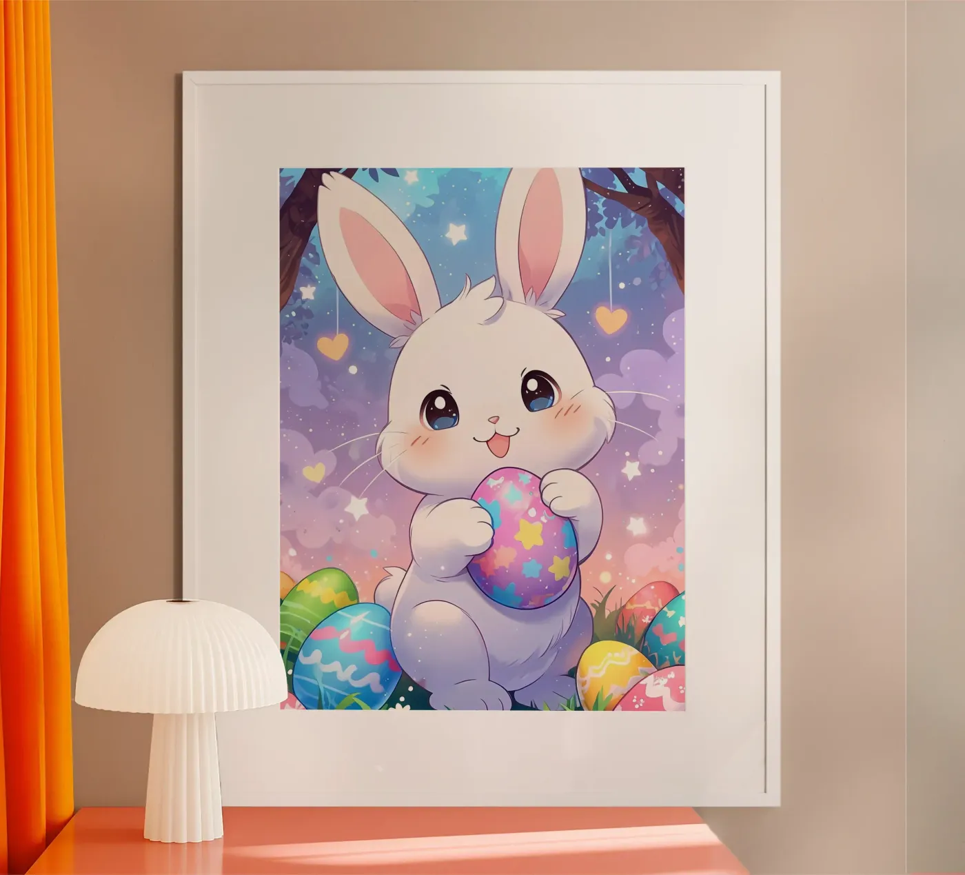 Cute Fantasy Rabbit Easter egg poster by LM2Kone