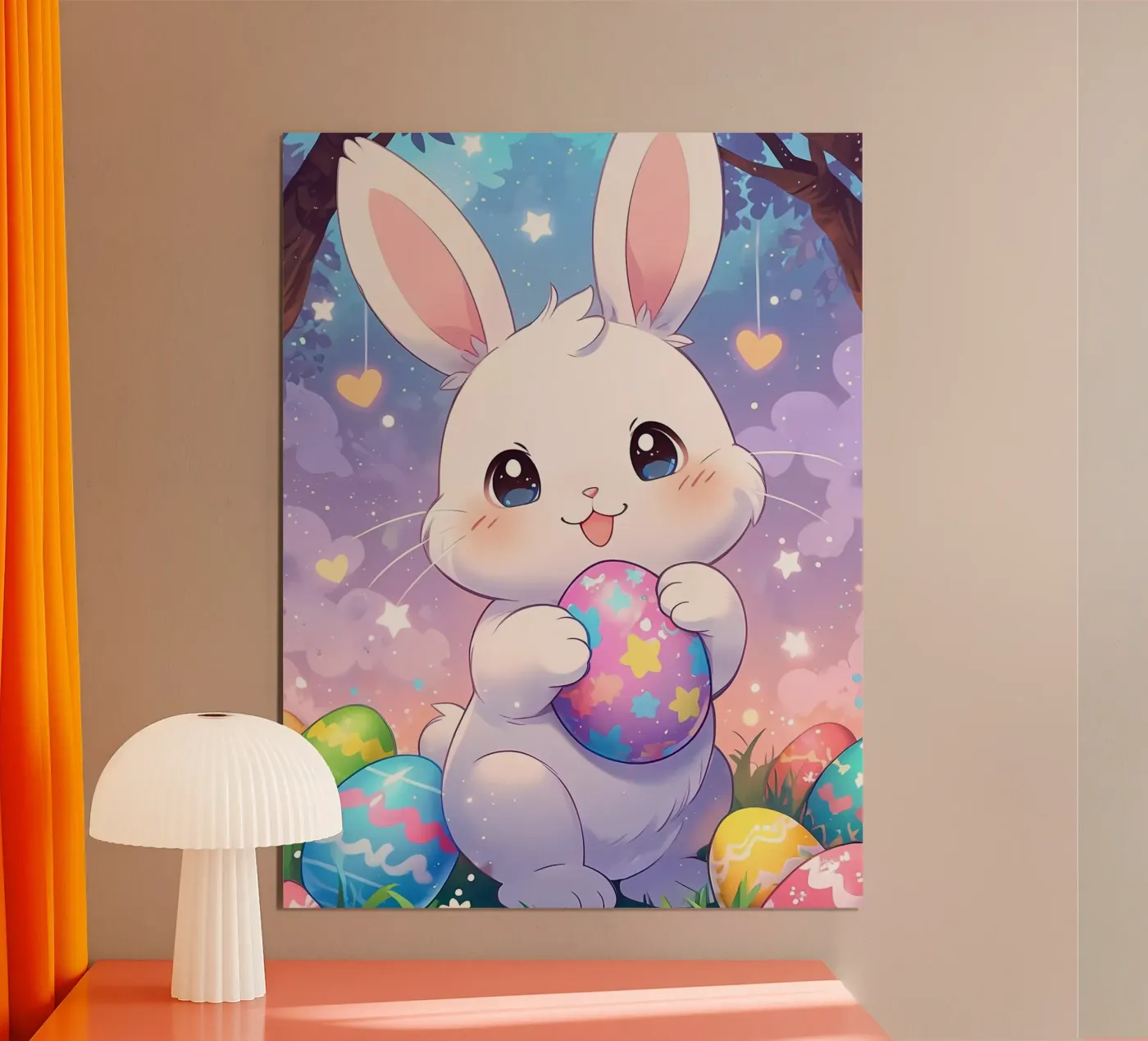 Cute Fantasy Rabbit Easter egg poster by LM2Kone