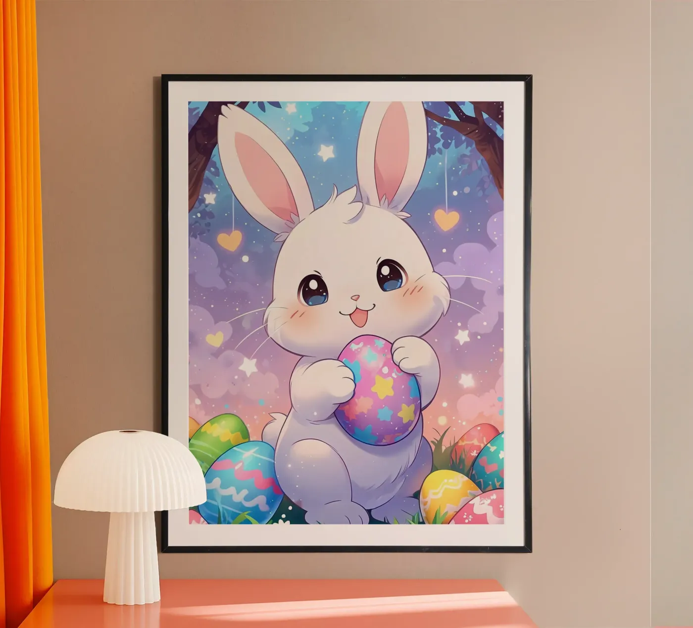 Cute Fantasy Rabbit Easter egg poster by LM2Kone