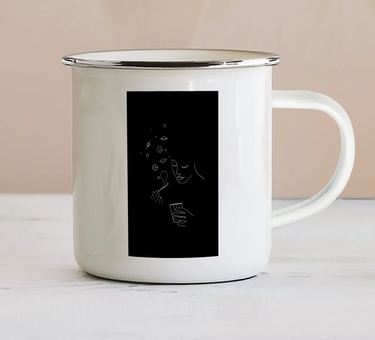 Playing With Bubbles Emaille Tasse von Ninhol