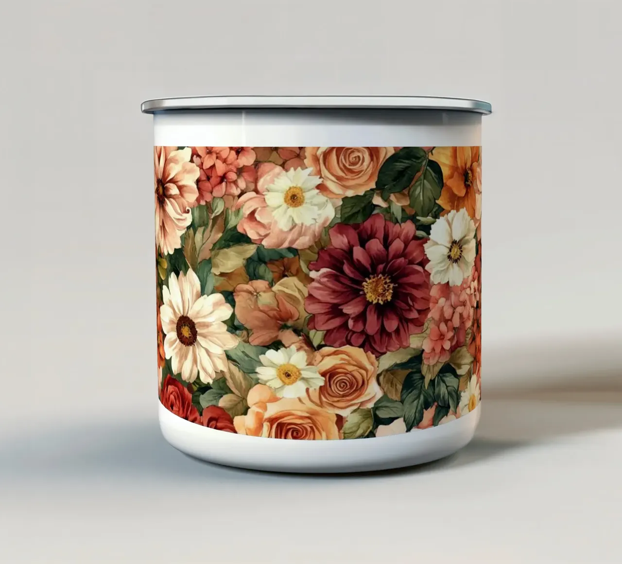 Vintage Flowers tazza in smalto da Sunflower Soul Studio