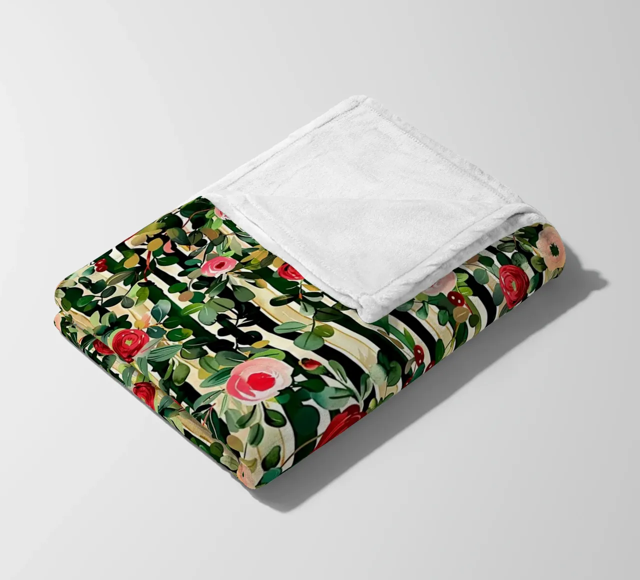 Green and Red Florals coperta in pile da Sunflower Soul Studio