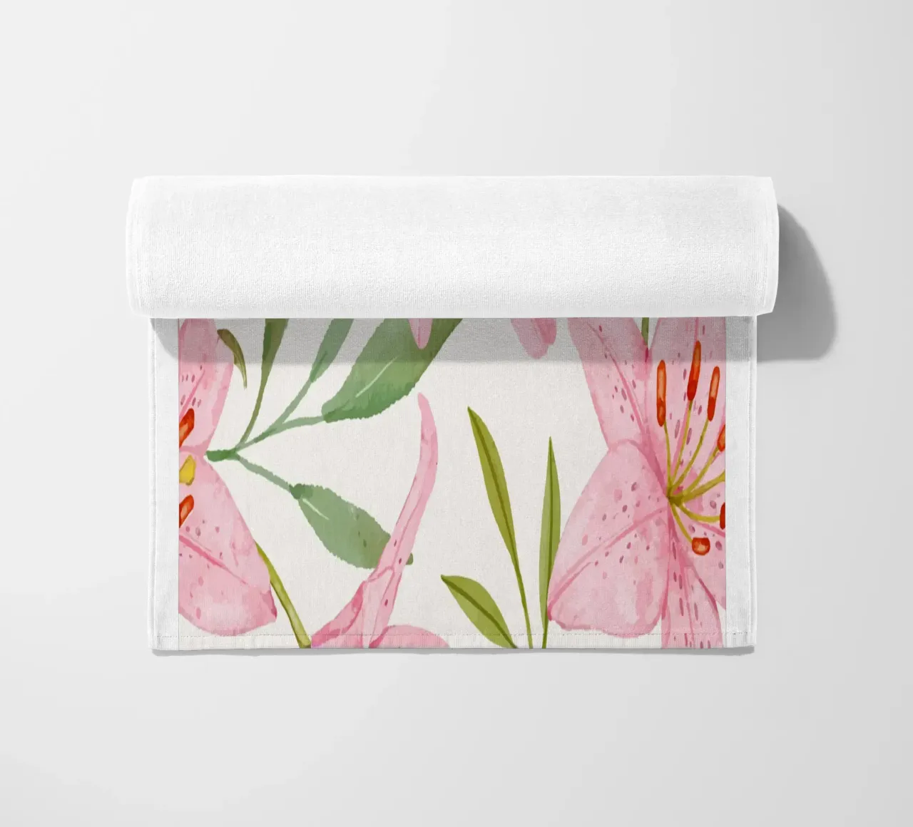 Today is a good day pink lilies pattern beach towel by Mostly Pink