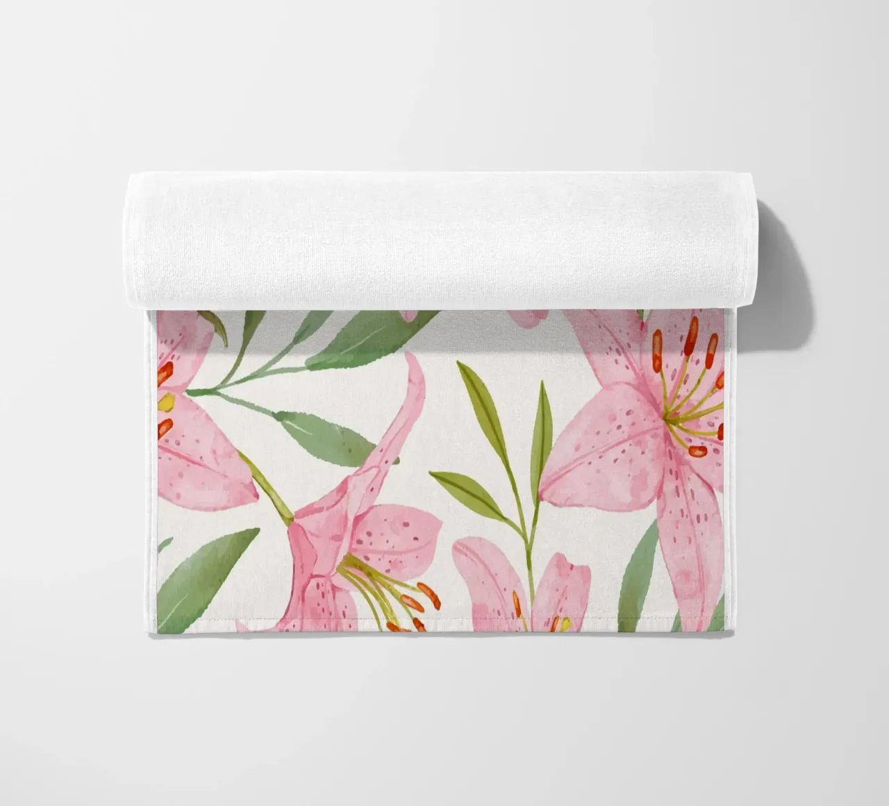 Today is a good day pink lilies pattern beach towel by Mostly Pink