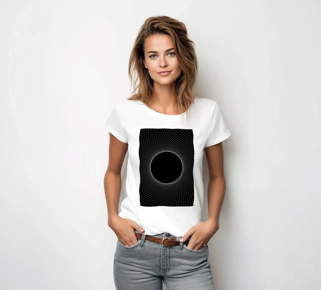 Eclissi grafica t-shirt da donna da Katja Stehle Design
