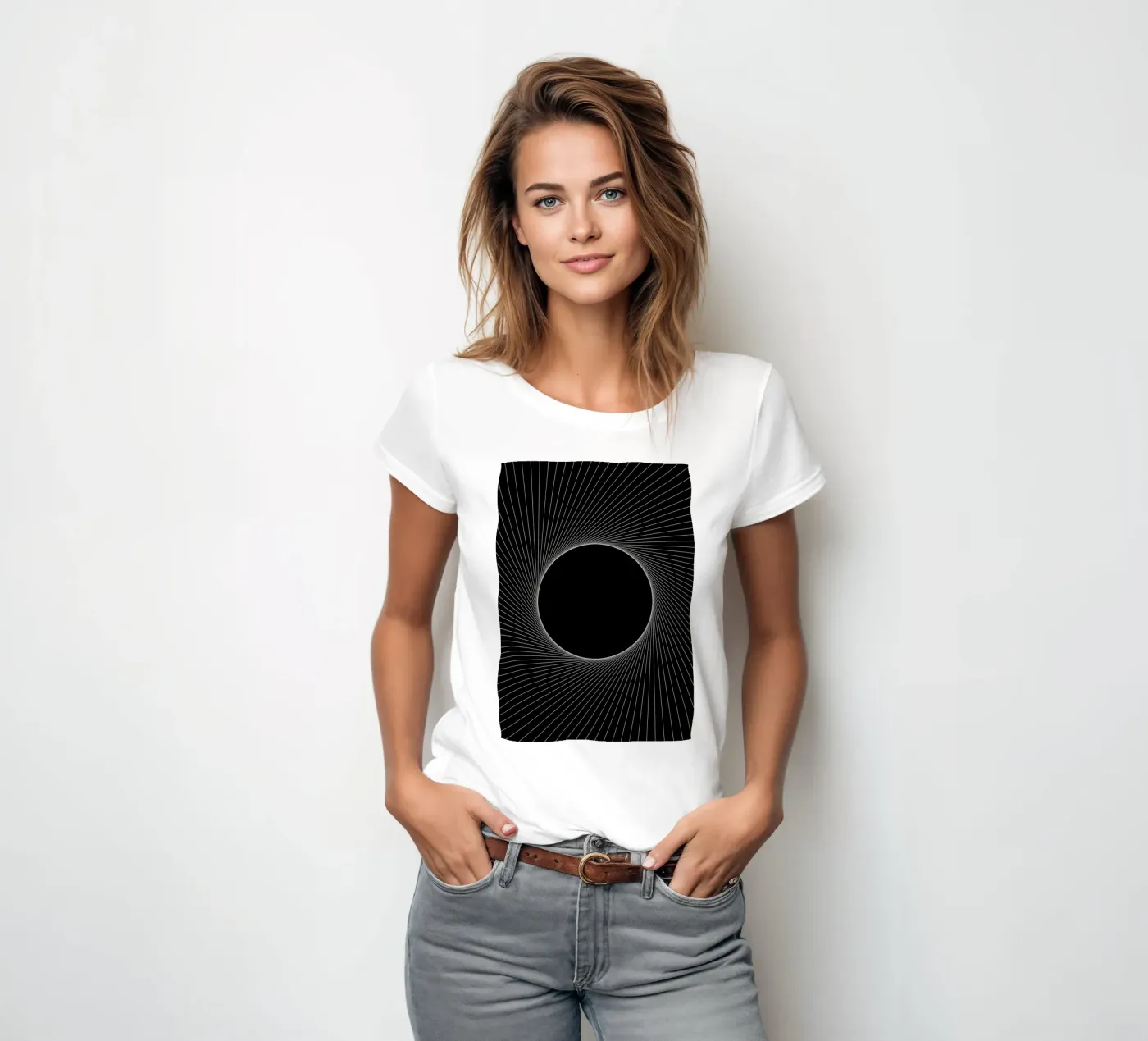 Eclissi grafica t-shirt da donna da Katja Stehle Design