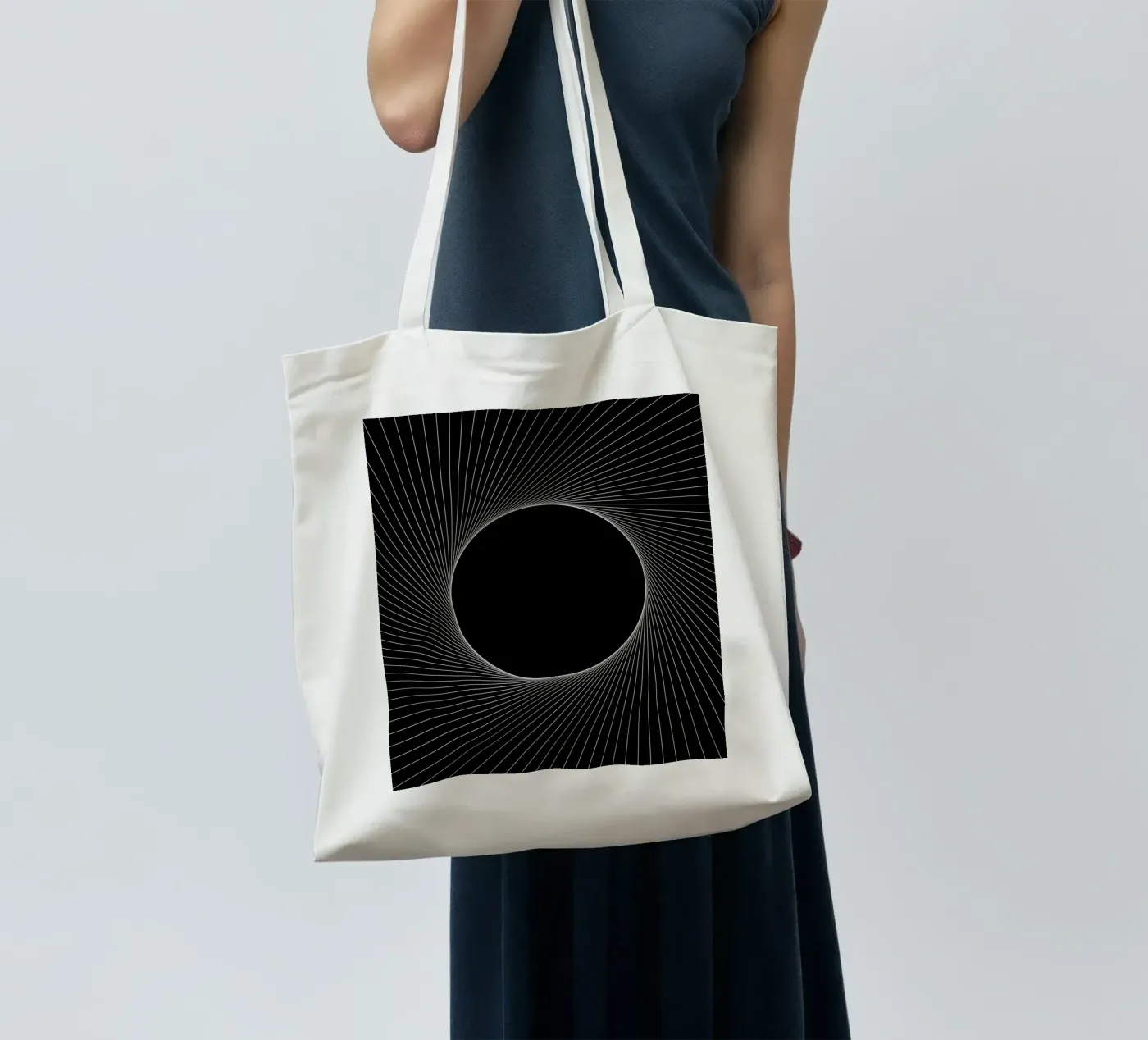 Grafische Verduistering jute draagtas van Katja Stehle Design