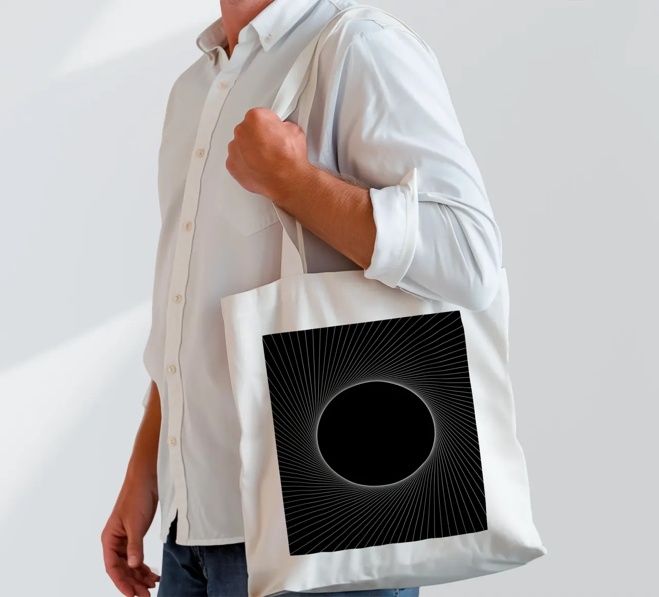 Graphical Eclipse tote bag by Katja Stehle Design