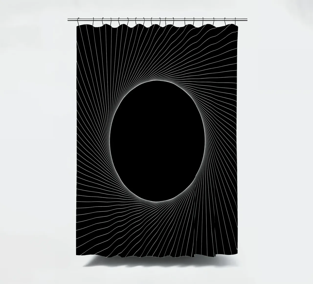 Graphical Eclipse shower curtain by Katja Stehle Design