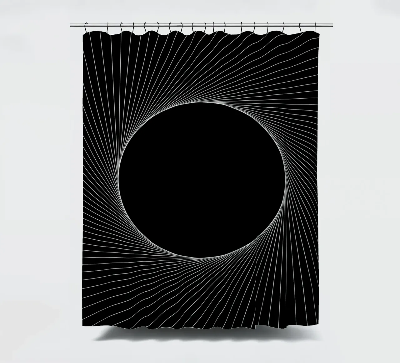 Graphical Eclipse shower curtain by Katja Stehle Design