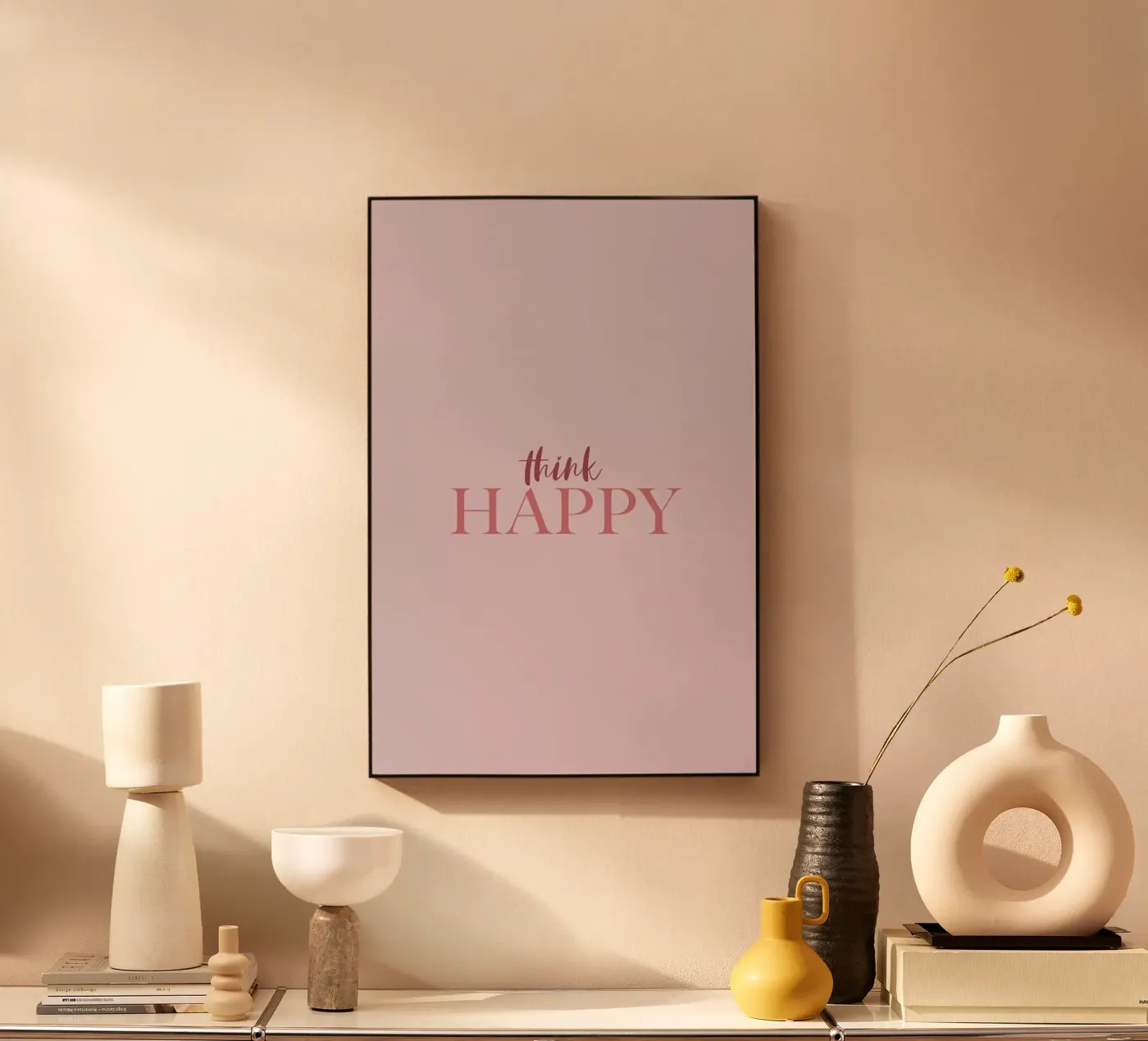 Think Happy acrylic glass by Ayleen