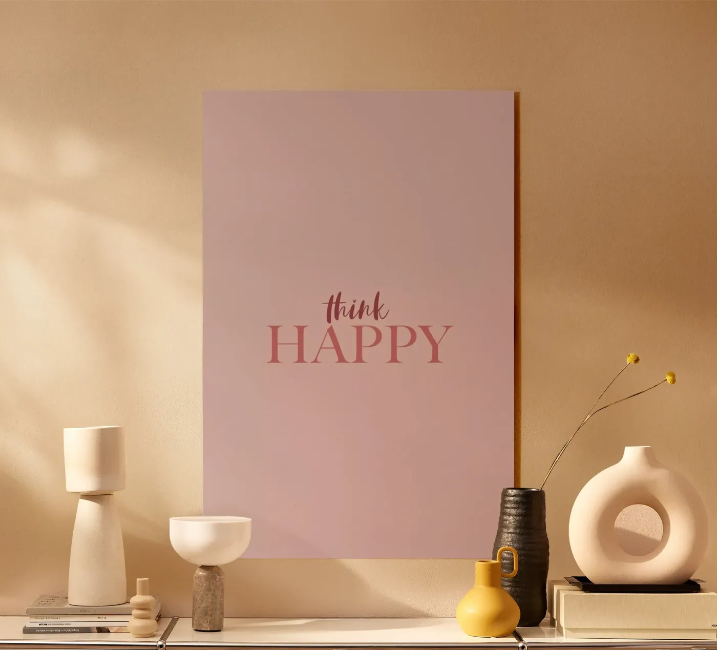 Think Happy acrylic glass by Ayleen